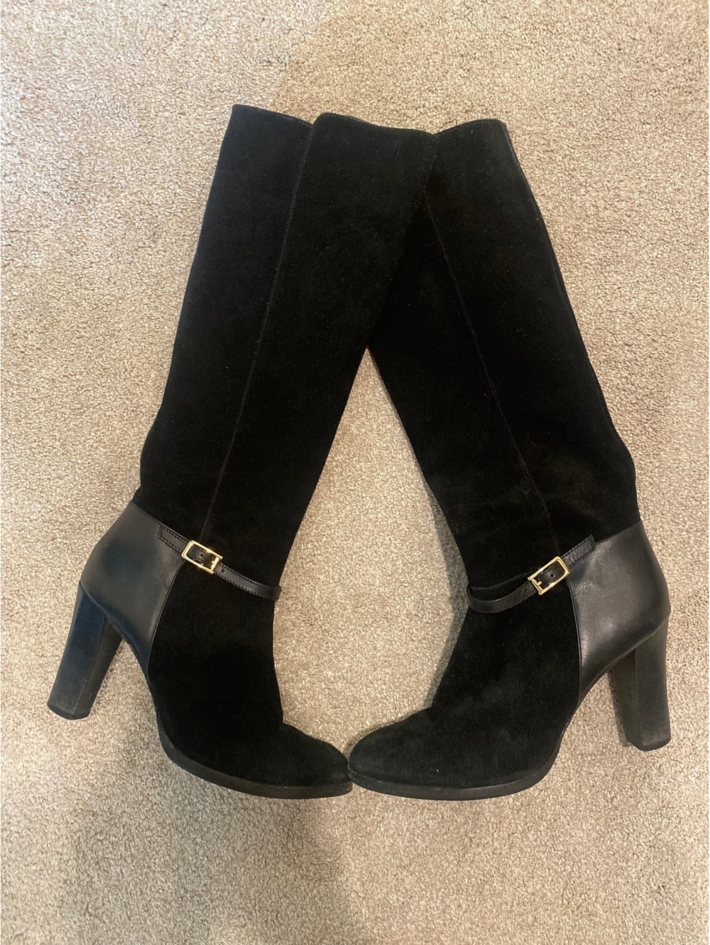 Banana Republic Leather Suede Black Heeled Boots